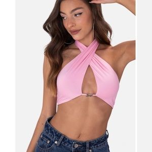 ADIKA Pink Criss-Cross Top (XS)